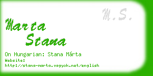 marta stana business card